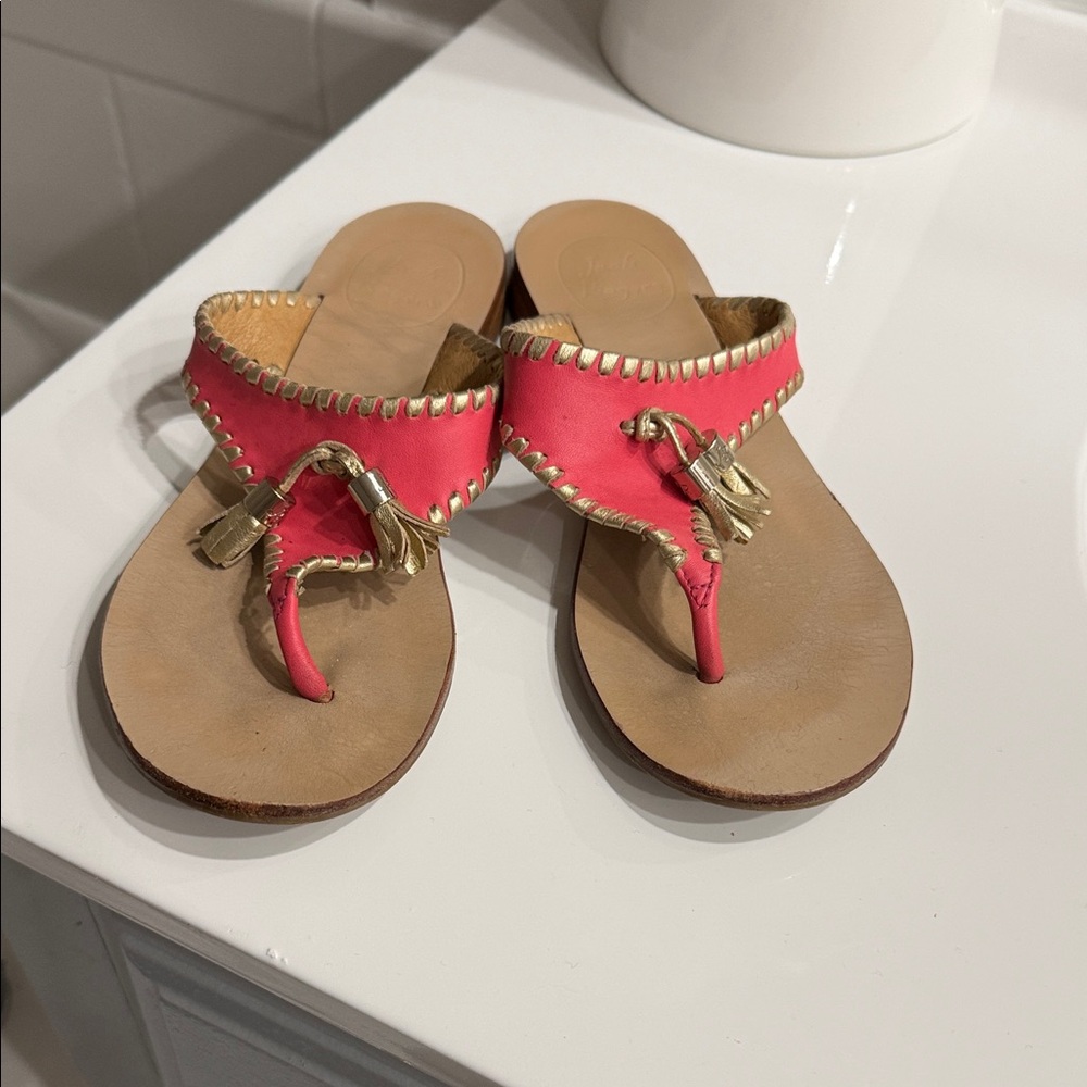 Jack Rogers Pink Leather Sandals